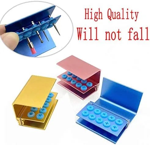 Vista 4 de 3 unids 10 agujeros dentales Burs Holder Block Case con silicona dental autoclavable Burs Holder