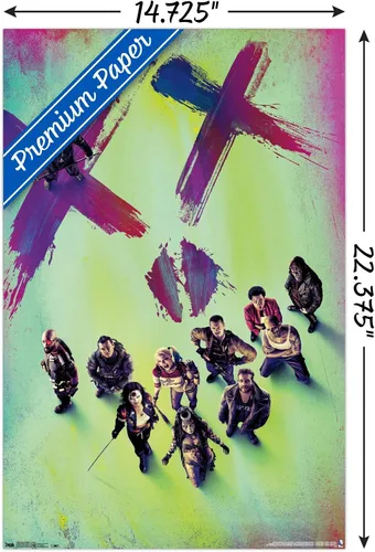 Vista 4 de Trends International - Póster de película de DC Comics - Escuadrón Suicida - Teaser, 14.725 x 22.375 in, versión enmarcada de Barnwood Versión