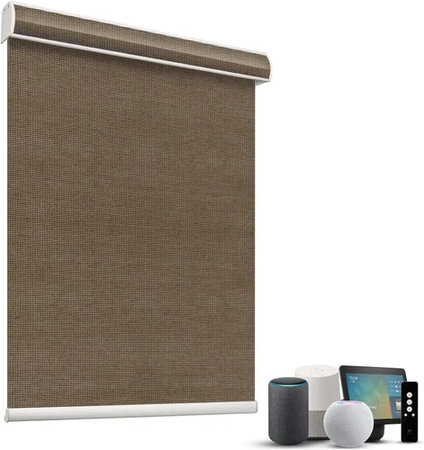 Vista 86 de SmartWings Persianas Motorizadas con Sombras para Ventana Control Remoto Funciona con Thread Apple Homekit Z-Wave Alexa 100% Blackout de Doble Cara