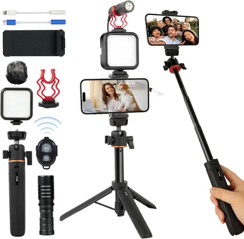 Kit de vlogging para iPhone, Android, kit de inicio compatible con