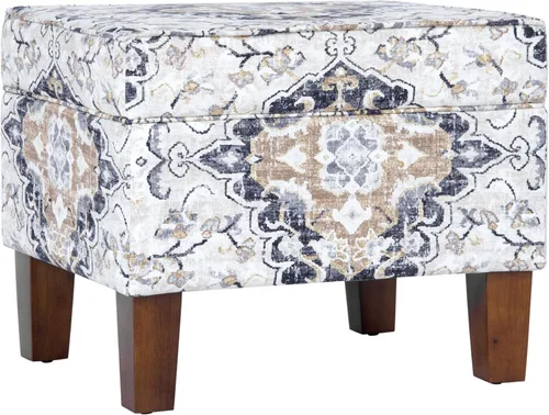 Vista 150 de HomePop Decoración para el hogar K7646-A877 Otomana tapizada moderna rectangular de almacenamiento Otomana con tapa con bisagras