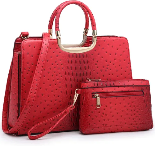 Vista 29 de Bolso de mano para mujer con asa superior, bolso de hombro, bolso tipo tote, cartera con billetera a juego 2-azul cocodrilo