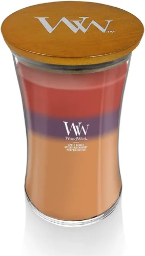 Vista 34 de WoodWick Evening Luxe - Vela mediana en frasco con forma de reloj de arena, cera de mezcla de soya prémium, mecha de madera Pluswick Innovation