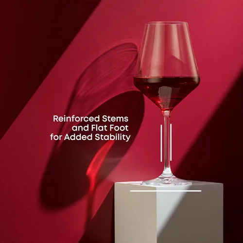 Vista 5 de JoyJolt Layla - Copas de vino tinto italianas, juego de 4, 17 onzas transparentes, fabricadas en Europa