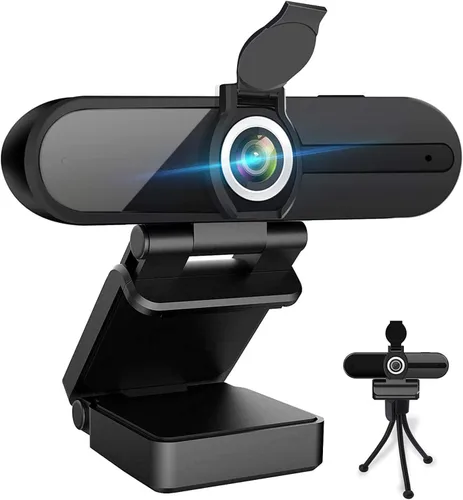 Vista 8 de Webcam HD 1080p, cámara HD para transmisión en vivo con micrófono estéreo, cámara web USB para PC de escritorio o portátil con ángulo de visión