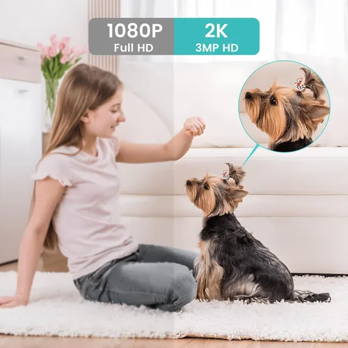 Vista 2 de litokam Cámara interior, cámaras para seguridad en el hogar con visión nocturna, cámara para mascotas con aplicación de teléfono, cámara