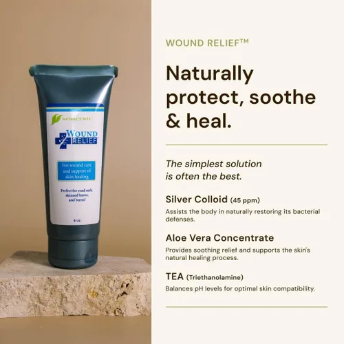 Vista 3 de Nature's Rite Wound Relief, Healing Oitment, Fast Acting Wound Healing Gel, Natural Formula with Silver Colloid and Aloe Vera