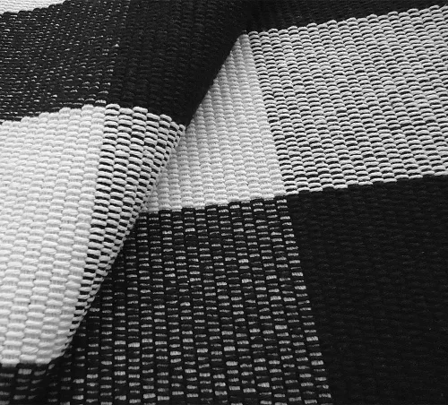 Vista 5 de Levinis - Alfombras de pasillo de cocina - Negras y blancas, cojín de sofá de celosía retro y alfombra de área - Alfombras lavables, tejidas a mano
