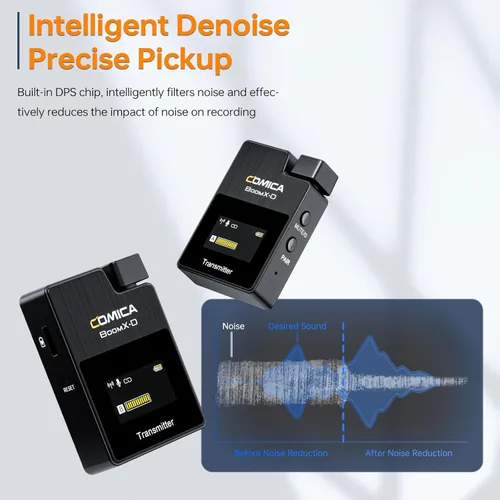 Vista 4 de comica BoomX-D2 - Sistema de micrófono inalámbrico para cámaras, videocámaras, teléfonos inteligentes, portátiles, micrófono de solapa inalámbrico