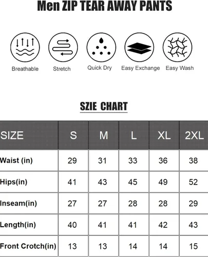 Vista 6 de Tear Away Pants for Men Side Zipper Pants Zip Leg Sweatpants Breakaway Post Surgery Recovery Zipper Pants