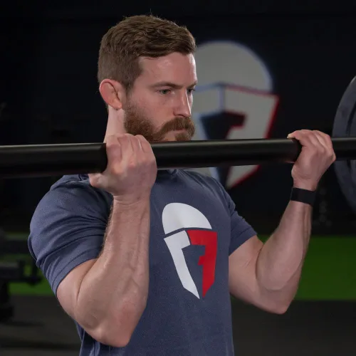 Vista 6 de Titan Fitness Axle Barbell, Fat Grip Strength Training, Olympic Bar, Powder-Coated Steel