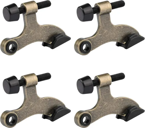 Vista 26 de HOMOTEK Paquete de 2 Topes de Puerta con Pasador de Bisagra de Latón Antiguo, Tope de Puerta Ajustable de Lujo Resistente de 2-1/2"x1-3/4