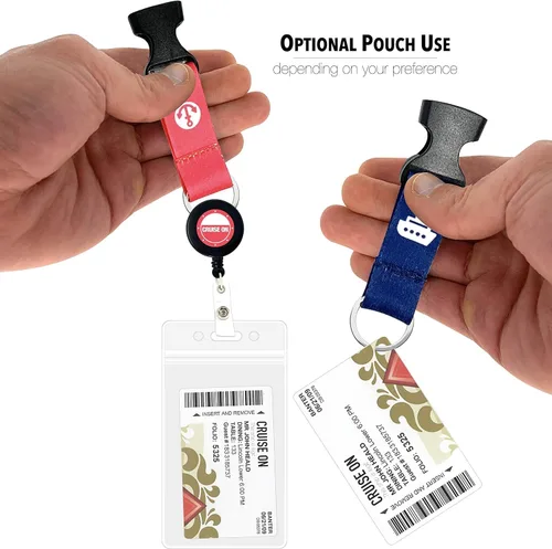 Vista 9 de Cordón de crucero de Cruise On para tarjetas de barco – Paquete de 2 con insignia retráctil y soporte impermeable para tarjetas de llave