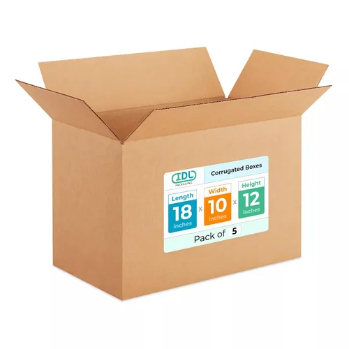 Vista 43 de IDL Packaging Paquete de 5 cajas de envío altas de 8 x 8 x 48 pulgadas, extra resistentes de 200 libras frente a caja regular, cajas de mudanza