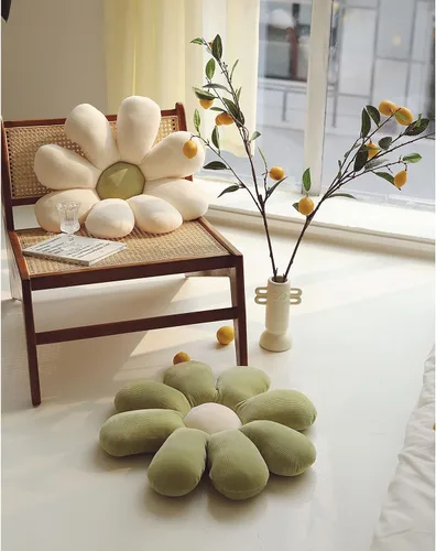 Vista 6 de Tanha Almohada de margarita, cojines de almohada de flores, almohada de suelo de flores, lindas almohadas con forma, decoración de habitación