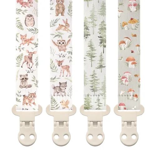 Vista 11 de Stadela - Juego de 4 clips para chupetes de bebé para niñas – Juego de regalo con flores modernas y neutrales estilo Boho (Allysa)