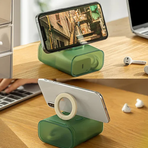 Vista 6 de 3Pcs Travel Cable Storage Box With Phone Holder 7.8x4.9x9.3cm Cord Organiser For Adapter USB Storage Case