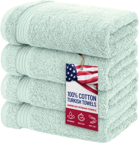 Vista 95 de Juego de toallas American Veteran Towel, de lujo, 6 piezas de algodón 100 % turco para máxima suavidad y absorción, para hotel y spa