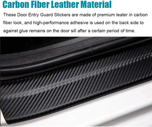 Vista 3 de LEXLEY Protector de umbral de puerta de cuero estilo fibra de carbono para Mazda 2023 2024 2025 2026 CX-50 CX50, protector de umbral de puerta