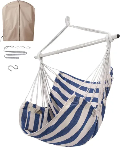 Vista 13 de ADVOKAIR - Silla tipo Hamaca o columpio colgante (227 kg máx.) - Hamaca colgante con cuerda para interiores para dormitorio, exterior, patio