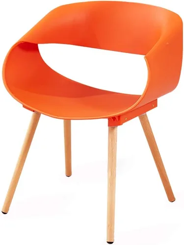 Vista 10 de Silla de comedor de cocina, muebles de comedor, sillas de comedor, sillas de comedor, silla moderna y simple de plástico PP, patas de haya, silla