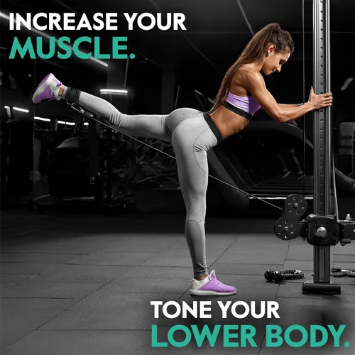 Vista 4 de FITGIRL Correa de tobillo para máquina de cable, acolchado de alta calidad y comodidad para máquinas de ejercicio con cable, accesorio de ejercicio