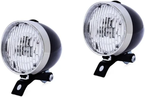 Kisangel 2 unids retro bicicleta luces vintage bicicleta faro recargable LED bicicleta luz bicicleta faros para lámpara de cabeza