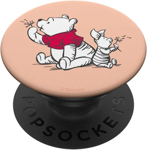 Vista 7 de Disney Winnie the Pooh and Piglet Diente de león rosa PopSockets MagSafe PopGrip para iPhone