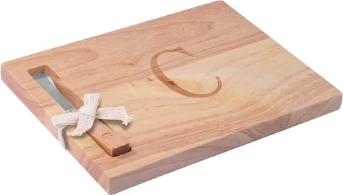 Vista 16 de Miicol Tabla de madera para charcutería, tabla de queso con monograma de 10 pulgadas, tabla de cortar inicial personalizada con esparcidor, regalo