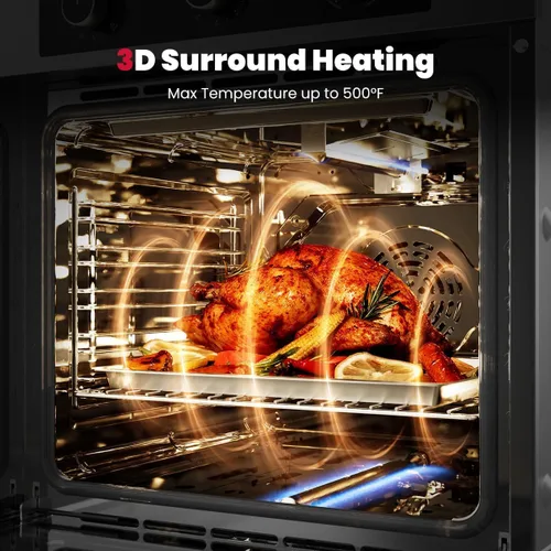 Vista 8 de GASLAND Horno de pared de gas de 24 pulgadas + horno microondas integrado de 24 pulgadas
