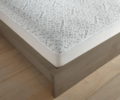 Vista 3 de Protector de colchón Queen de PURE BAMBOO, impermeable, fibra de carbón de bambú - Viscosa derivada de fibra de carbón de bambú, cubierta de colchón