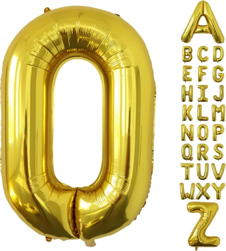 Vista 17 de Globos gigantes de números negros de 40 pulgadas, globos de aluminio de Mylar con helio para cumpleaños, globo número 0 para decoración de fiestas