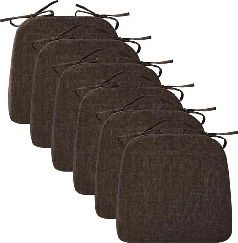 Vista 16 de Ruqmuis Cojines para sillas de comedor, cojines de asiento de 2 pulgadas de grosor para sillas de cocina, cojines en forma de D con funda lavable