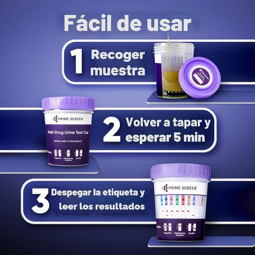 Vista 5 de Prime Screen -12 Panel Multi Drug Orine Test Compact Cup (THC 50, AMP, BAR, BUP, BZO, COC, mAMP/MET, MDMA, MOP/OPI, MTD, OXY, PCP) C-Cup-[1 unidad]