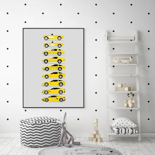 Vista 37 de Custom Car Posters Póster hecho a mano compatible con Chevy Corvette Generations e impresión de Chevrolet Corvette (C1 C2 C3 C4 C5 C6 C7 C8)