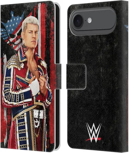 Vista 52 de Head Case Designs Officially Licensed WWE American Nightmare Flag Cody Rhodes Leather Wallet Case Compatible with Apple iPhone 7 Plus/iPhone 8 Plus