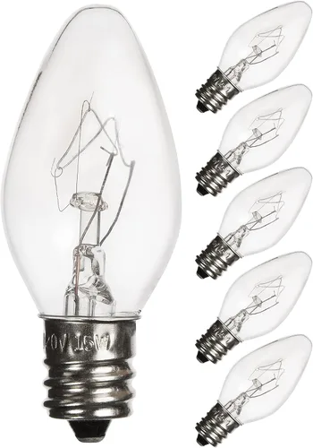 Paquete de 6 bombillas de sal de 15 W, lámpara de sal del Himalaya, bombillas de repuesto originales E12, bombillas incandescentes de larga duración