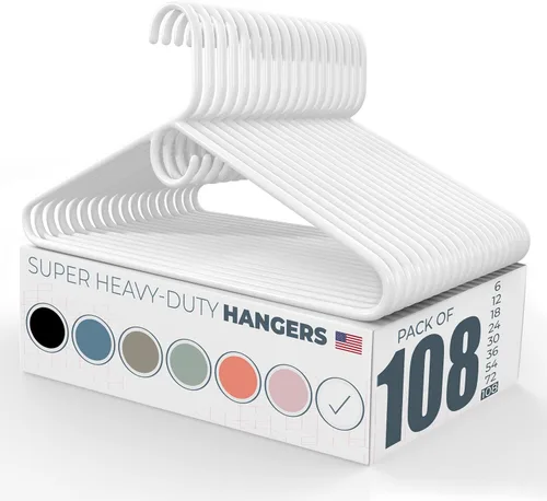 Vista 27 de Perchas Neaties de plástico muy duro, perchas de plástico para la ropa, ideales para el uso diario, perchas estándar para la ropa, hechas en EE.UU.