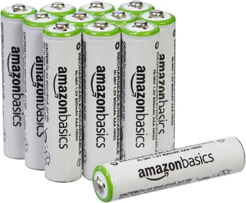 Vista 2 de Amazon Basics Baterías recargables AA (paquete de 16) – El embalaje puede variar y las pilas recargables AAA (paquete de 12) – El embalaje puede