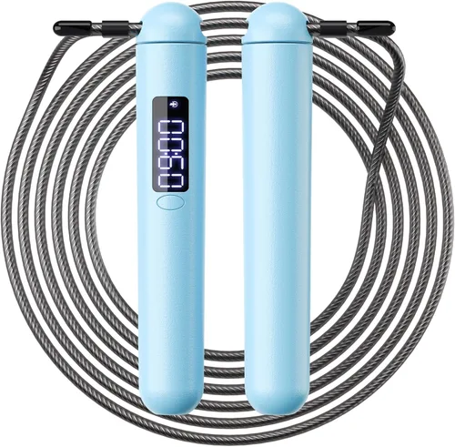 Vista 12 de ACHDOFITS Smart Jump Rope Accurate Calorie Tracking & 4 Training Modes Adjustable Steel Wire Rope Built-in High-Speed Bearings Type-C