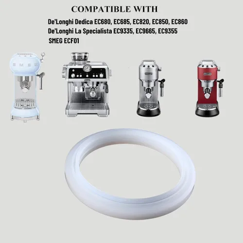 Vista 2 de Parte de sello de junta, compatible con máquina espresso Delonghi Dedica EC680 EC685 EC695 EC820 EC850 EC860 EC9335M EC9355M EC9665M, anillo