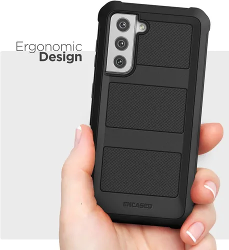 Vista 7 de ENCASED Falcon-Series - Funda para Samsung Galaxy S21, funda protectora resistente de cuerpo completo (negro mate)