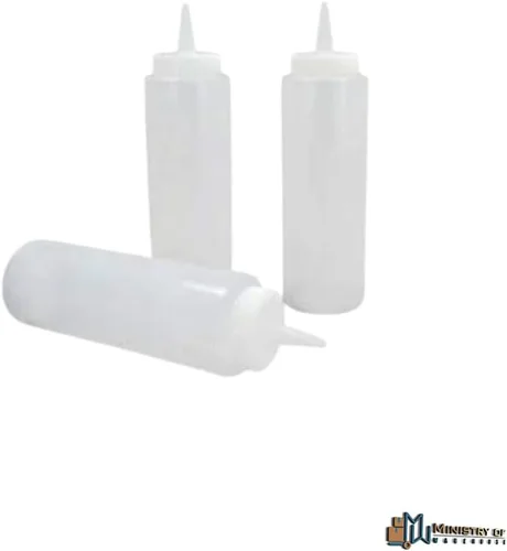 Vista 2 de Dispensador de condimentos, salsa de mostaza y salsa de tomate de 12 onzas, botella de plástico transparente para apretar, paquete de 3