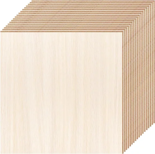 Vista 10 de DIYDEC Paquete de 12 hojas de madera de tilo de 12 x 8 x 1/13 pulgadas, hojas finas de madera contrachapada sin terminar, láminas de balsa