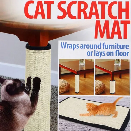 Vista 2 de Alfombrilla de sisal natural para gatos, protector de muebles de rascador de gatos, cojín antiarañazos para sofá, silla
