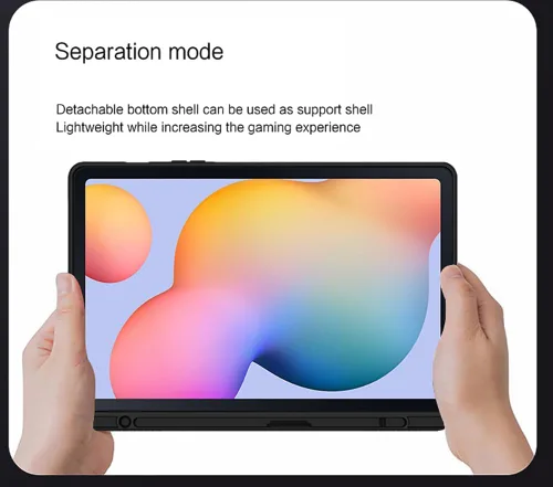 Vista 8 de Funda de teclado para Samsung Galaxy Tab S6 Lite de 10.4 pulgadas 2024/2022/2020 con panel táctil, retroiluminación inteligente de 7 colores, funda