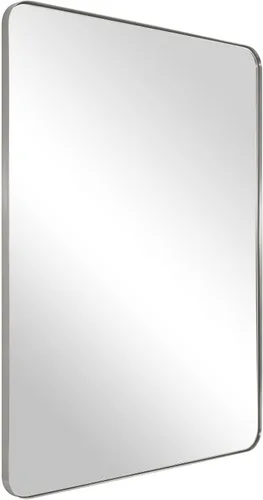 Vista 27 de ANDY STAR Espejo de baño negro, espejo rectangular de esquina redondeada de 24 x 40 pulgadas, espejo de tocador de baño con marco de metal moderno
