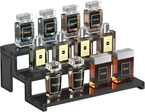 Lifewit Soporte para cupcakes de 12 pulgadas, organizador de colonia de perfume de plástico de 3 niveles, estante elevador para maquillaje,