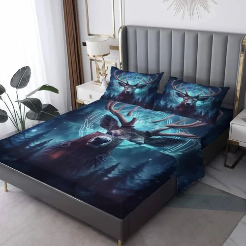 Vista 10 de Bear Sheets - Juego de sábanas de tamaño individual, sábanas de microfibra suave con bolsillo profundo y patrón sin arrugas, 3 piezas