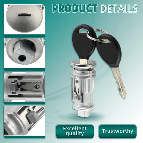 Vista 3 de AUTOKAY 703719C Interruptor de llave de encendido Cilindro de bloqueo con dos llaves Se adapta a Chrysler 300 300M Concorde LHS para Jeep Cherokee